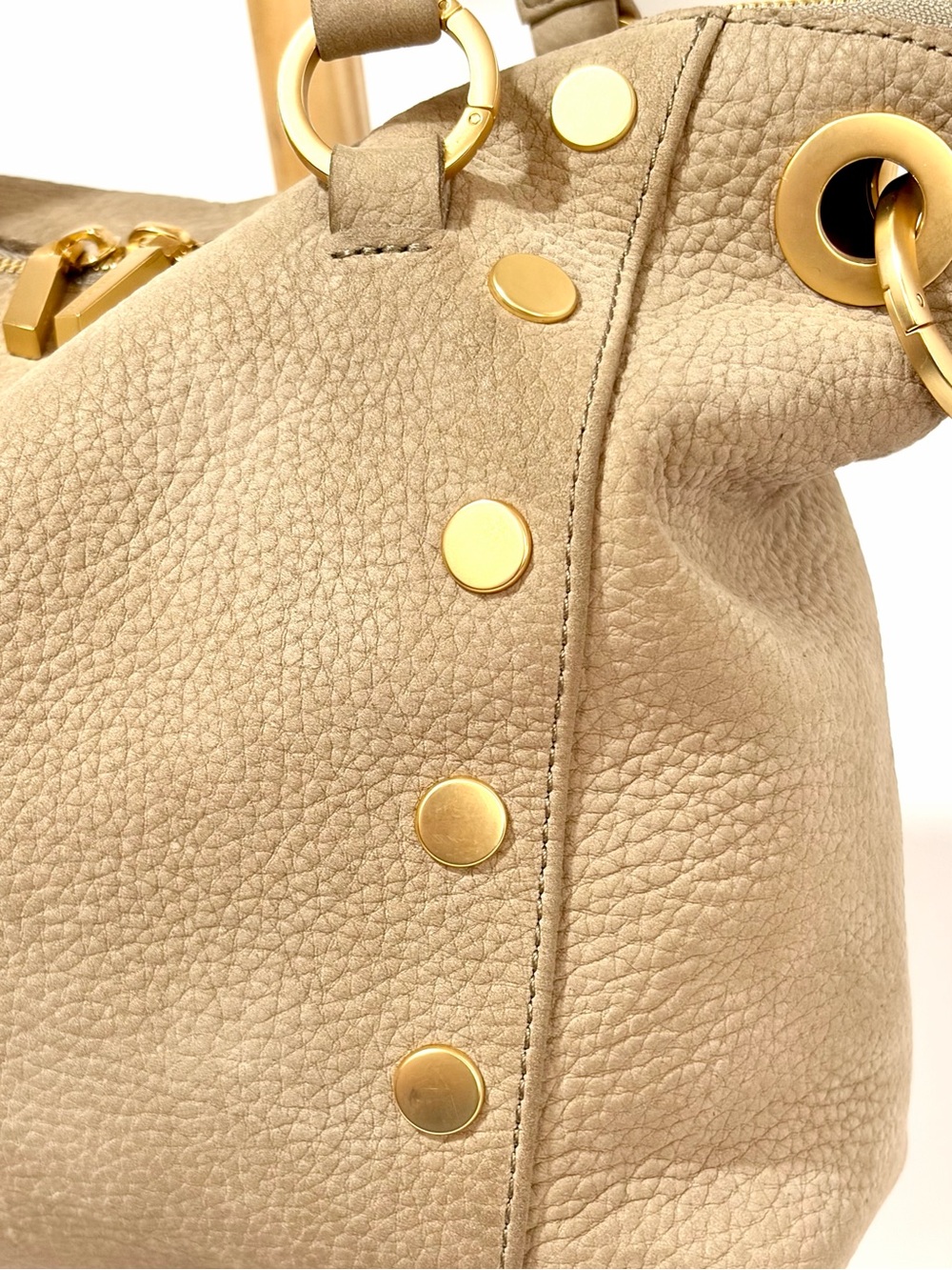 Hammitt Daniel MD Satchel In Natural Grey/ Brushed Gold/Missing CB Strap EUC - Picture 8 of 14